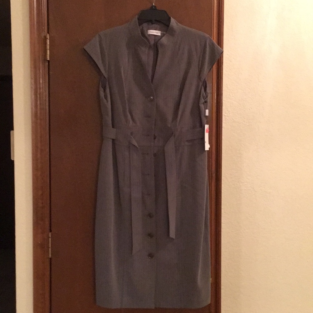 Calvin Klein knee length gray dress